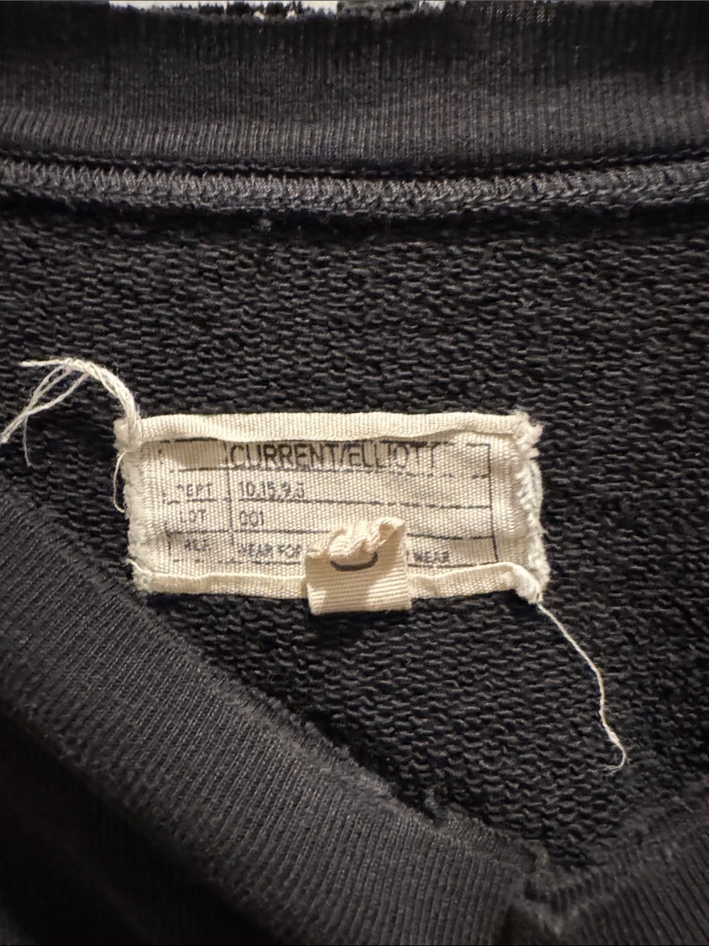 Current/Elliott Black Distressed Crew Sweatshirt - Picture 2 of 3